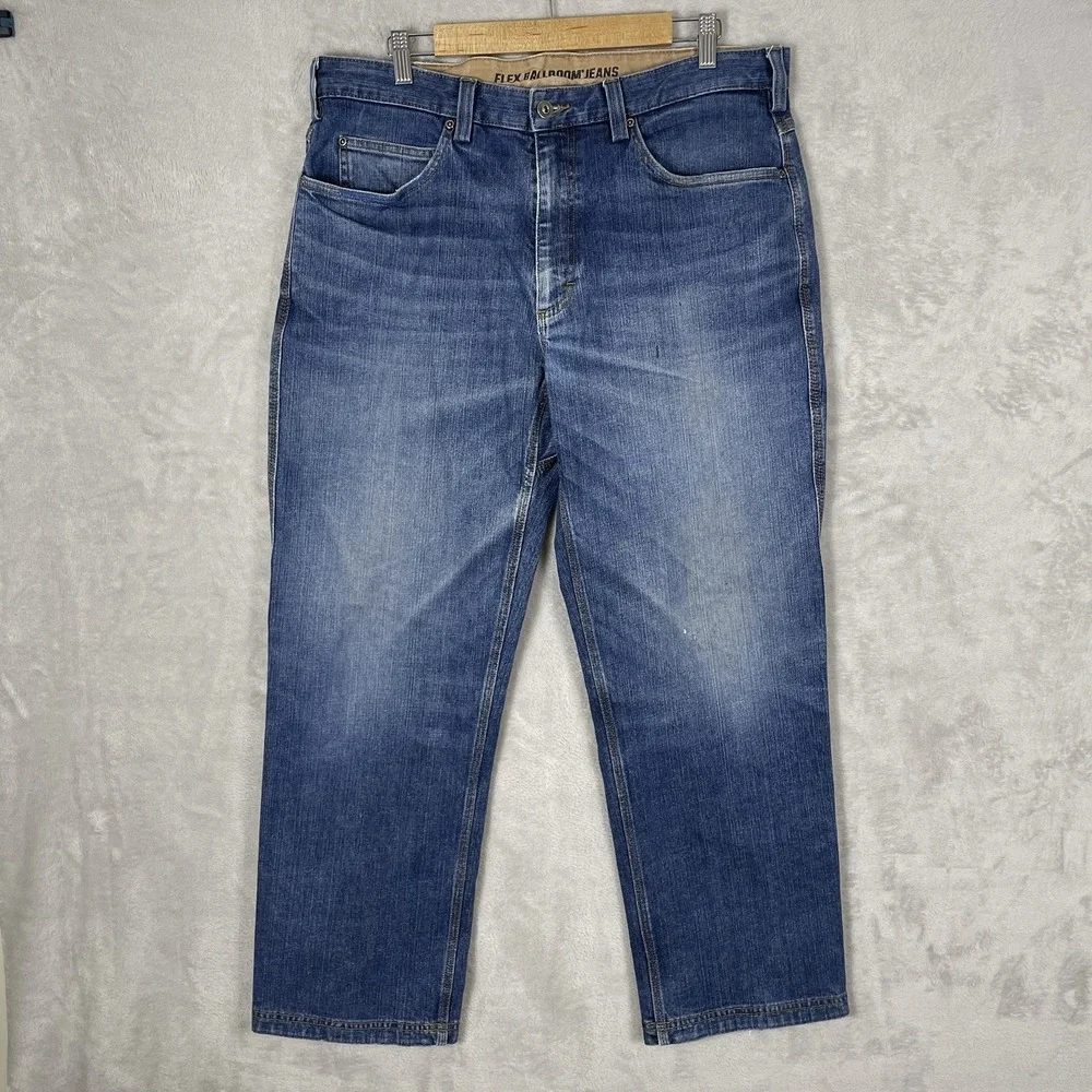 Duluth Trading Flex Ballroom Jeans Men's Size 36x30 Blue Stretch Performance